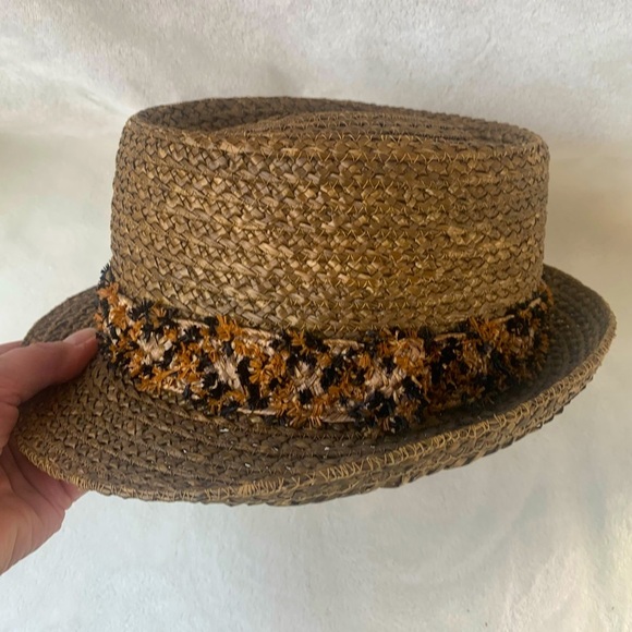 Pedalino Other - Vintage Genuine Pedalino Straw Fedora Sun Hat - Size 7 - Unisex - Made in Italy